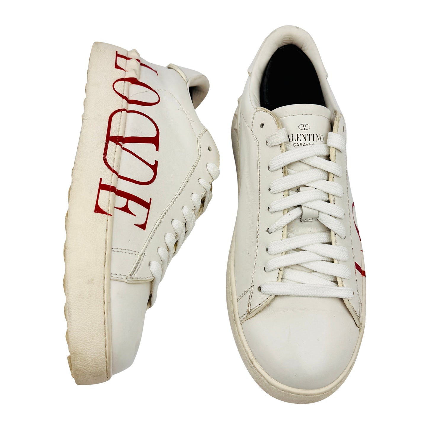 Valentino Garavani Open White Leather Sneakers (Size 40/40.5)