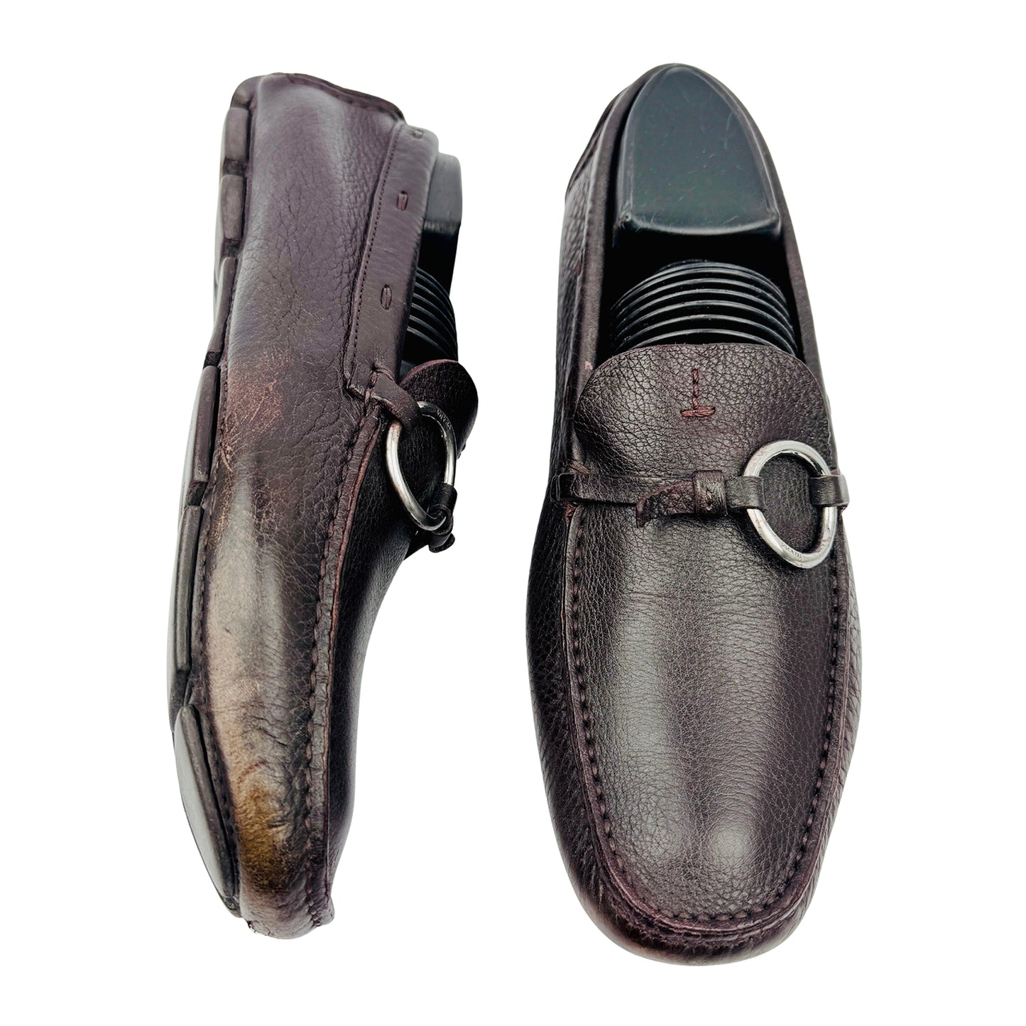 Prada Ring-Bit Brown Leather Loafers (Size 37.5/38) - 1D 0259
