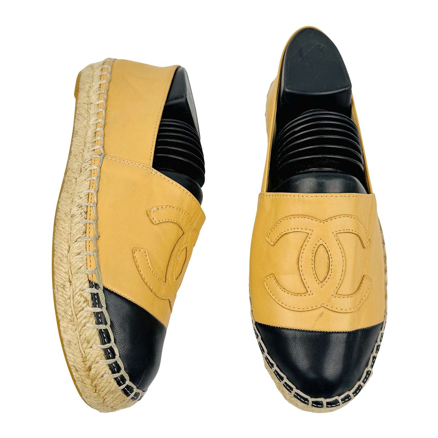 Chanel Women's Beige Lambskin Espadrilles (Size 38/38.5)