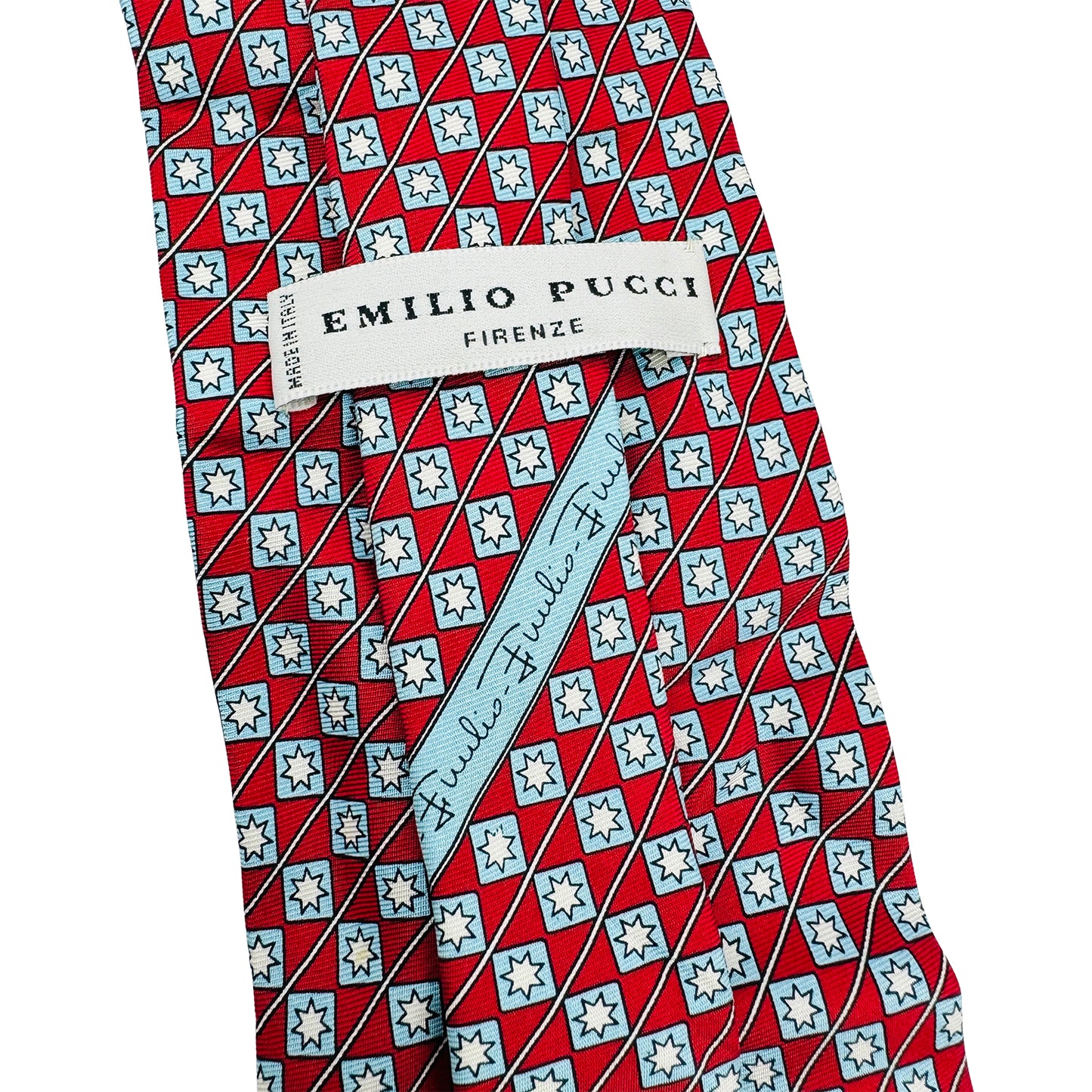 Emilio Pucci Red 'Geometric Pattern' Tie (Size Regular)