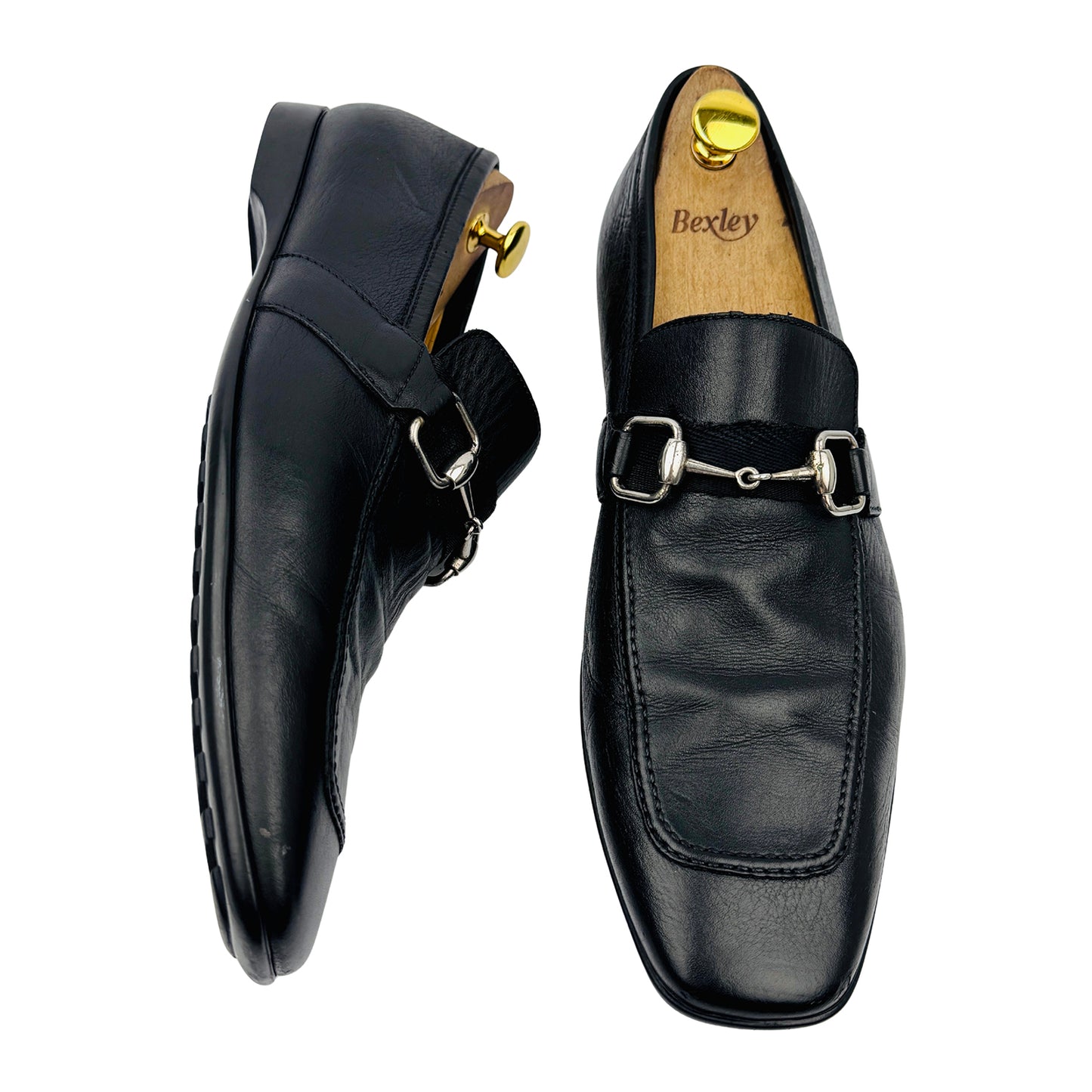 Gucci Men's Black Horsebit Leather Loafers (Size 44/45) - 190004