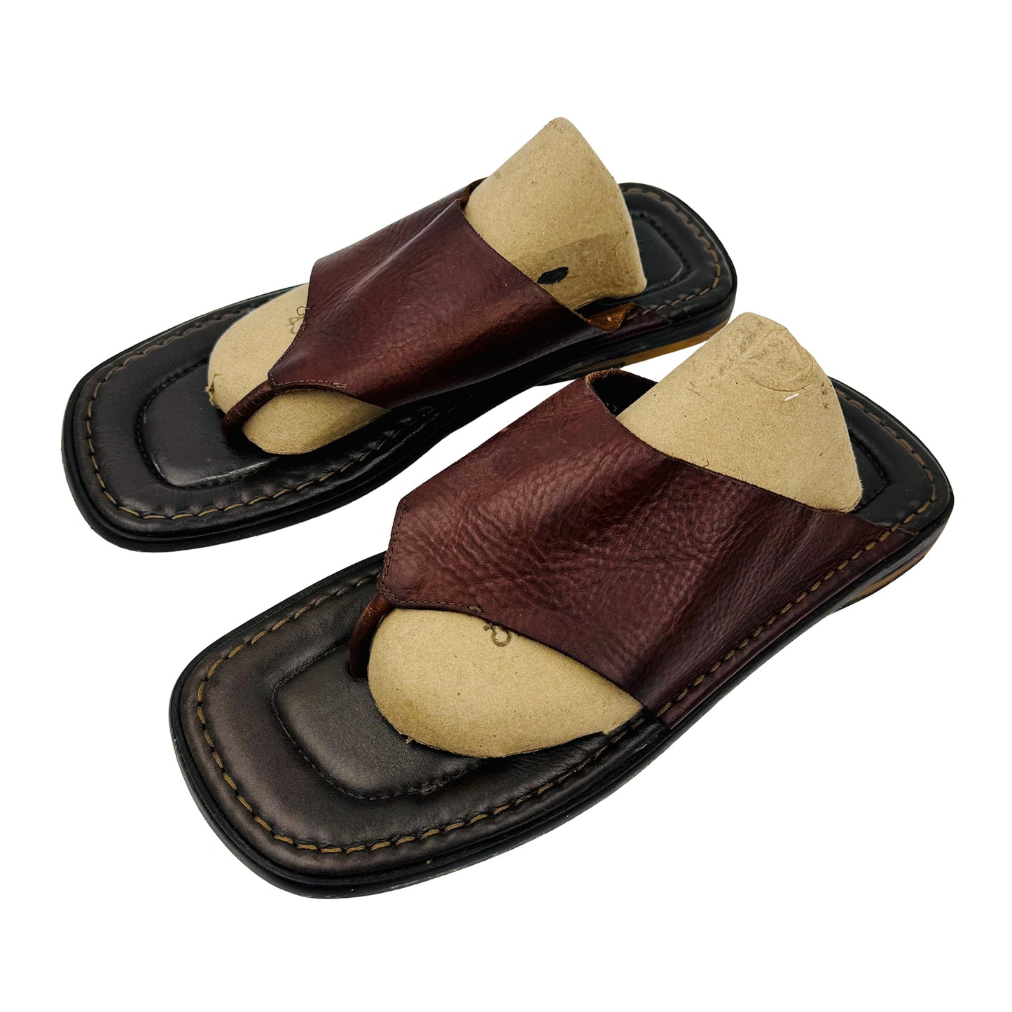 Johnston & Murphy Men's Brown Leather Thongs (Size 43/43.5)