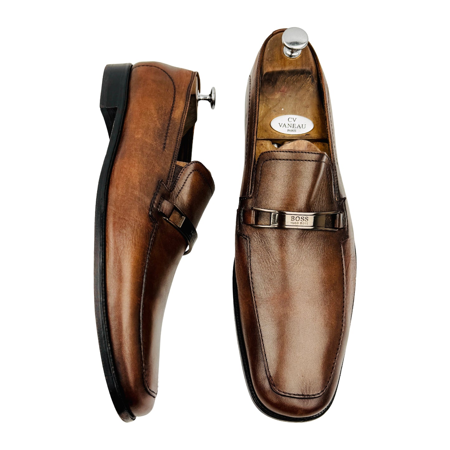 Hugo Boss Men's Brown Leather Bit Loafers (Size 45/45.5) - 50200774