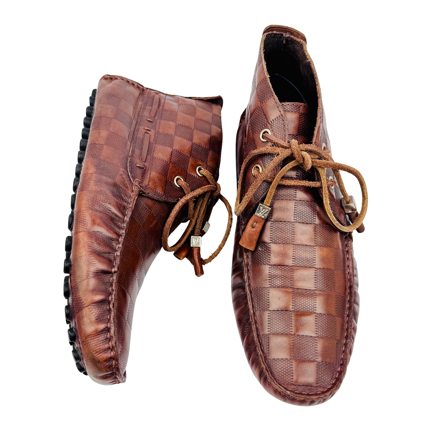 Louis Vuitton Damier Embossed Brown Shoes (Size 39/39.5)