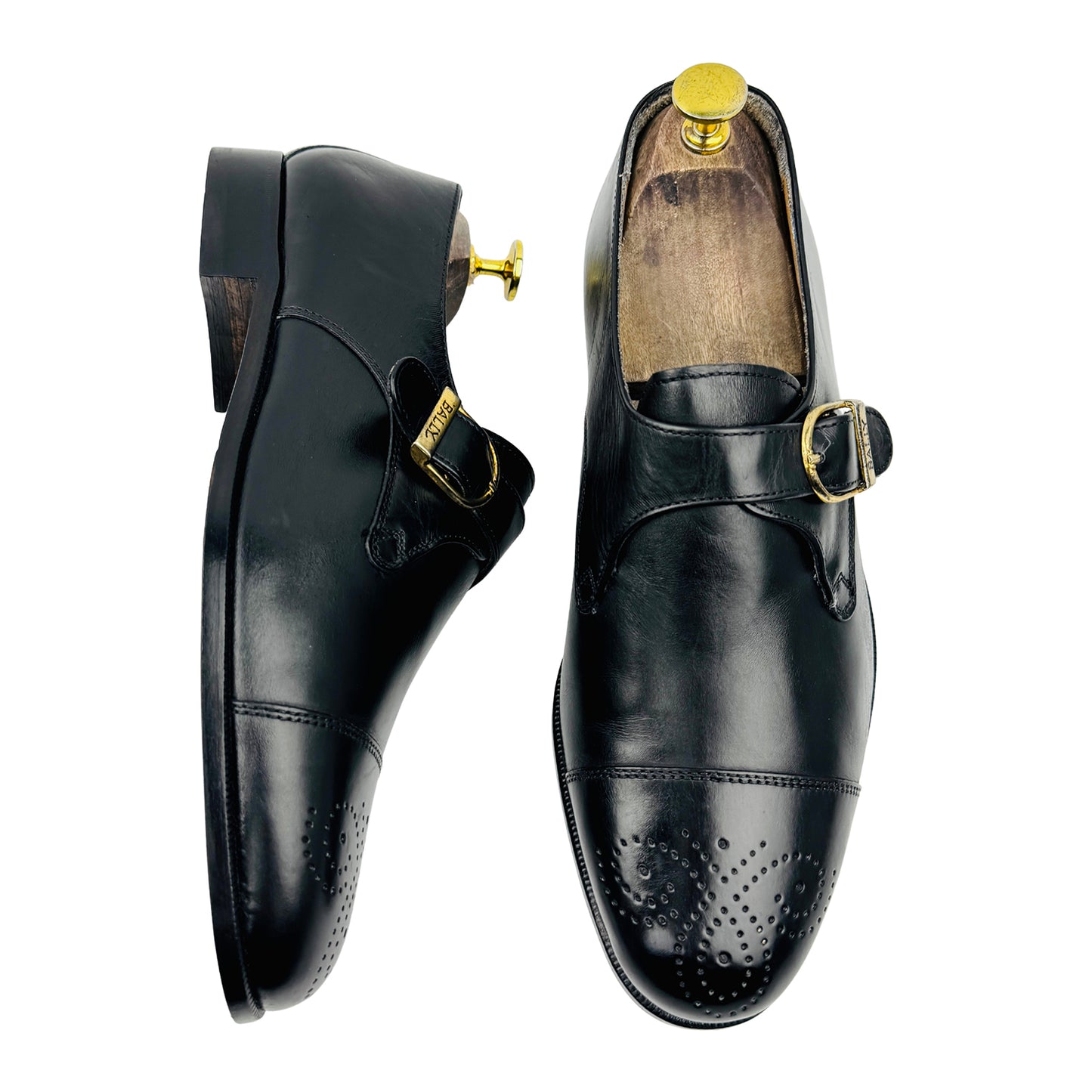 Bally Black Leather Single Monkstrap Loafers (Size 41/41.5)