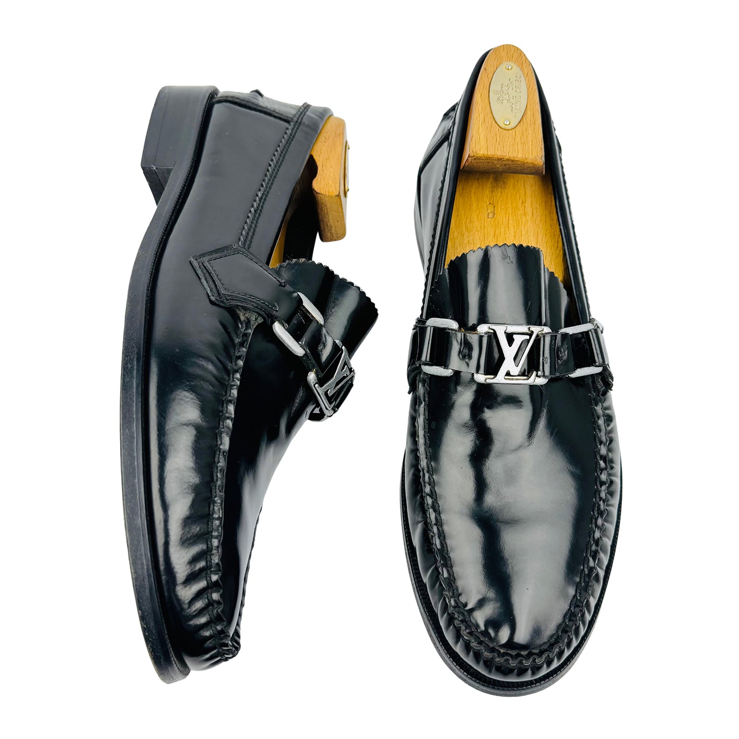 Louis Vuitton Men's Major Black Leather Loafers (Size 42/42.5)