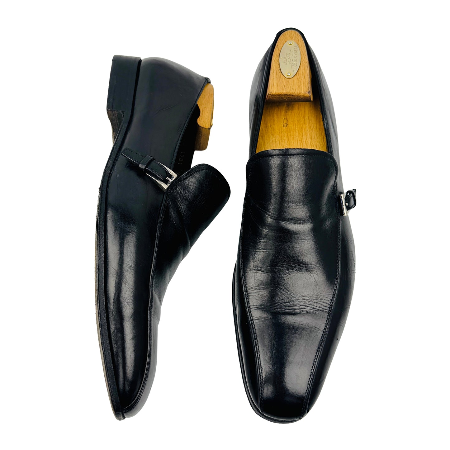 Prada Men's Black Single Monk Strap Shoes (Size 43)