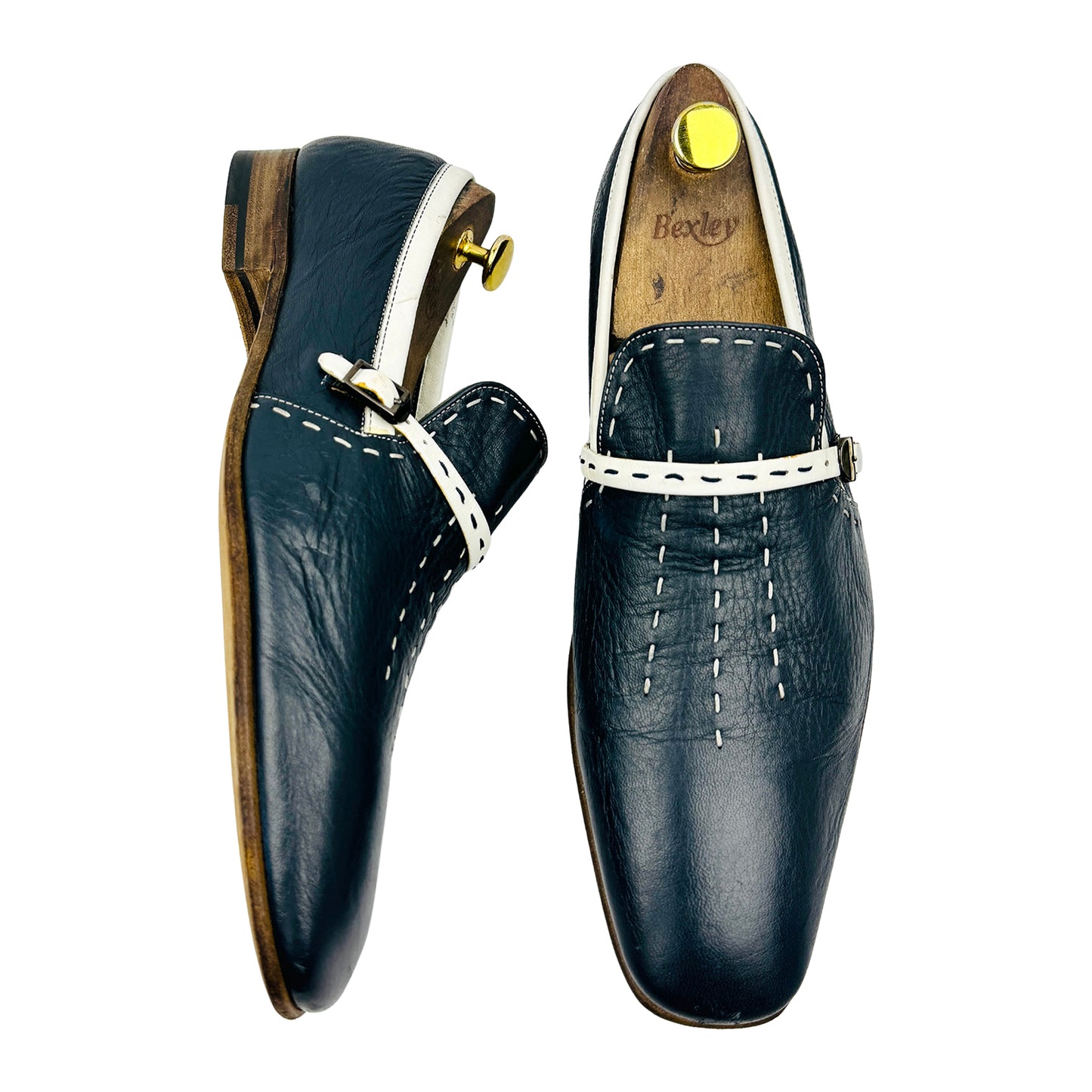 Moreschi Men's 'Navy White' Loafers (Size 43.5)