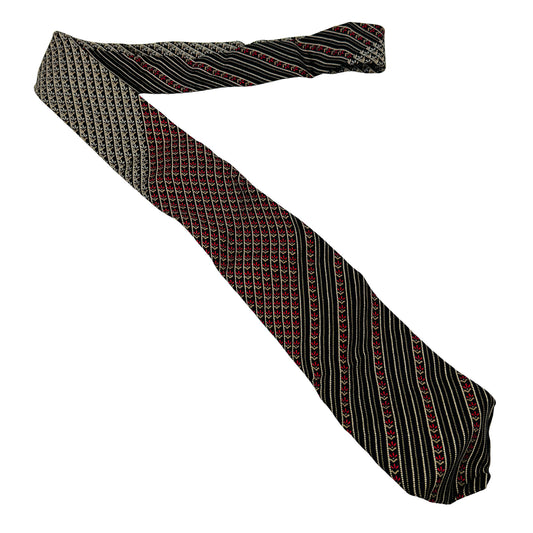 Christian Dior Black 'Geometric Pattern' Tie (Size Regular)