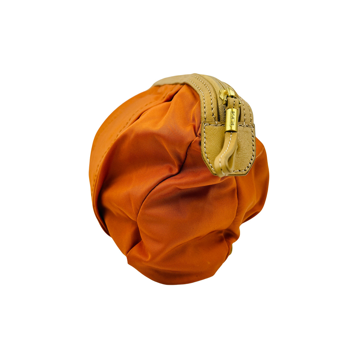 TUMI Bright Orange Nylon Cosmetic Pouch
