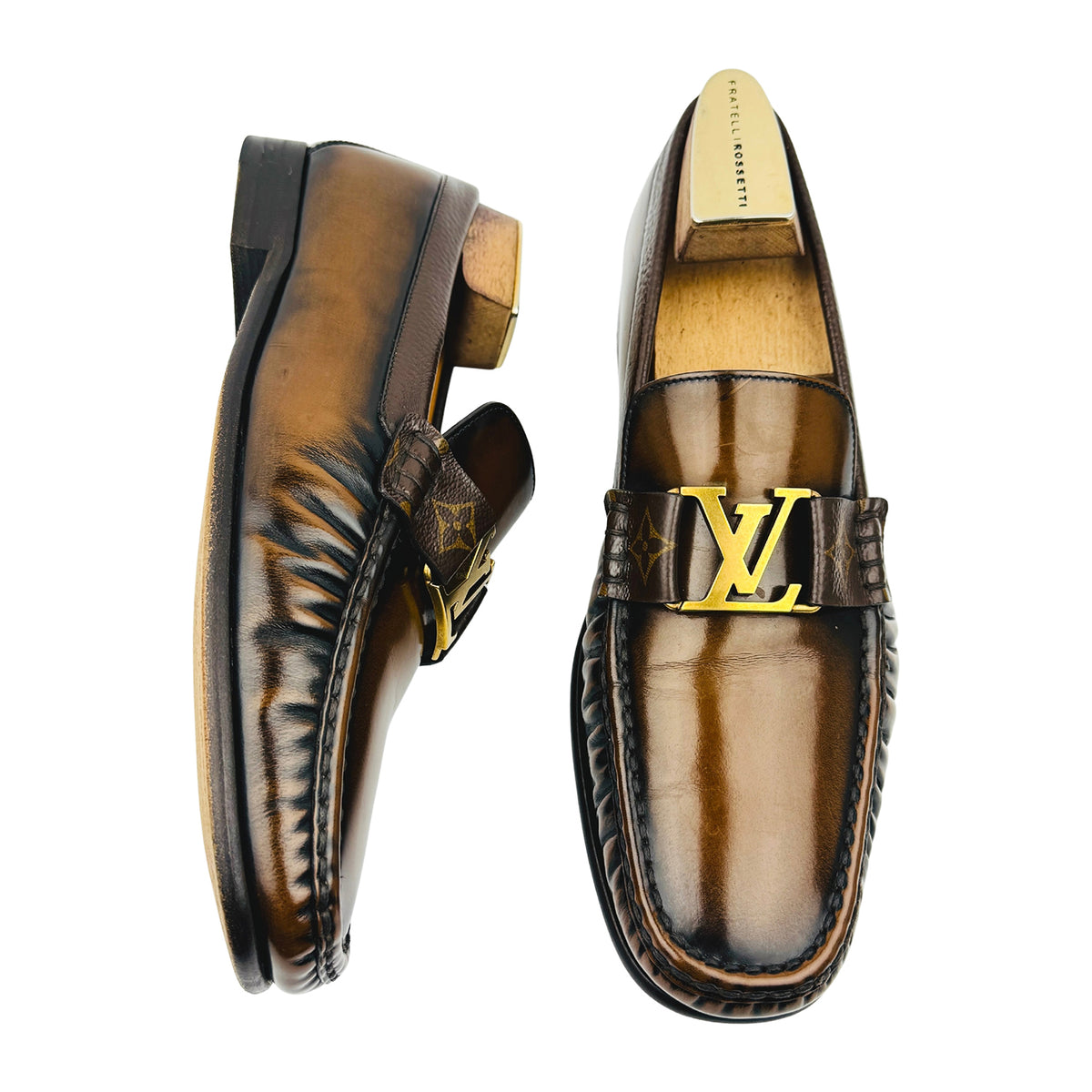 Louis Vuitton Major Burnished Brown Italian Loafers (Size 44.5/45)