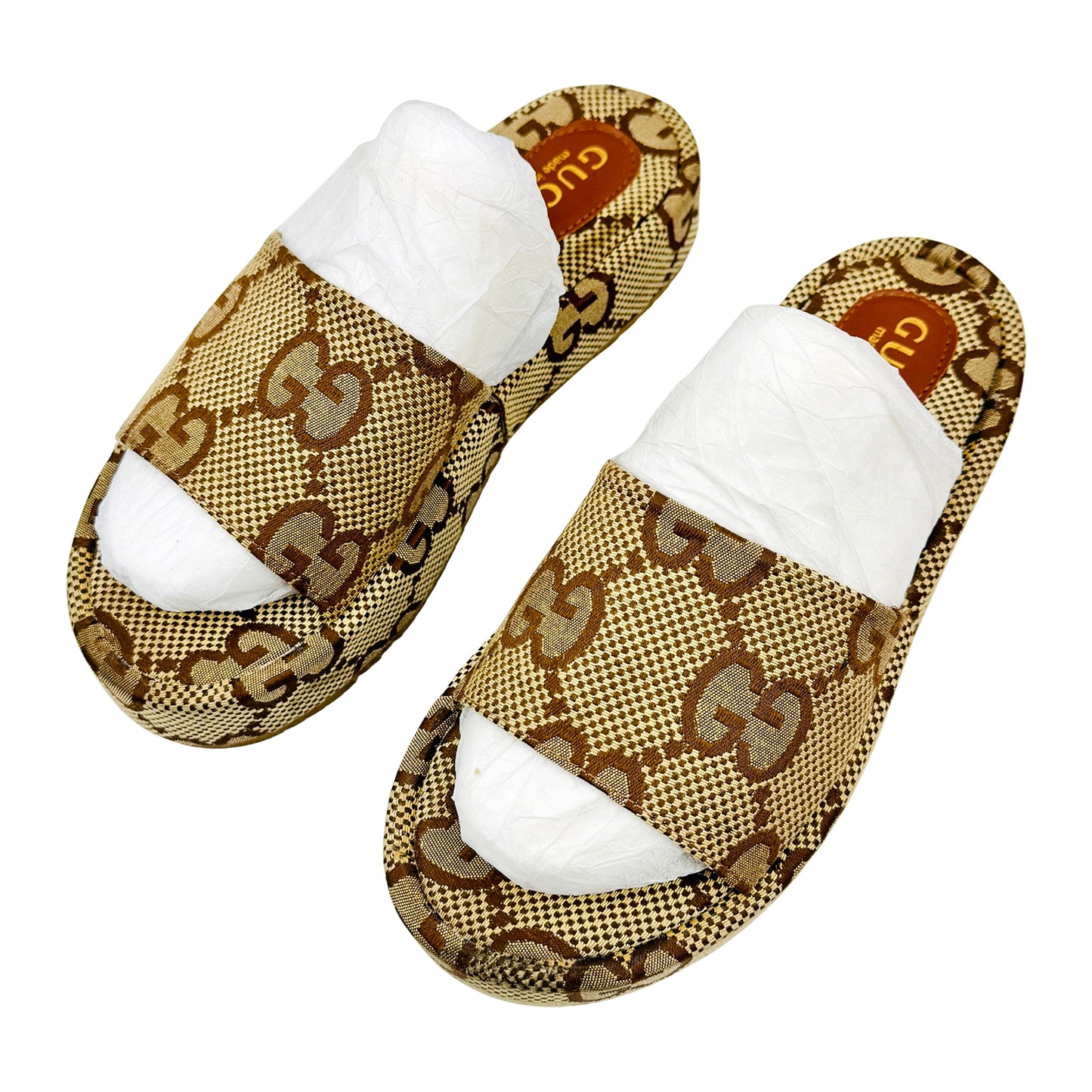 Gucci Angelina Maxi GG Canvas Slides (Size 40/40.5)