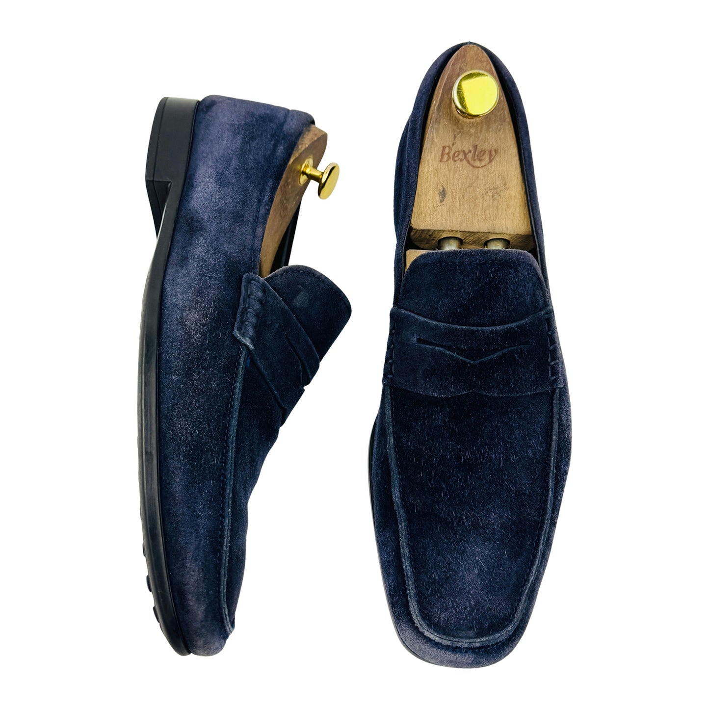 Tod's Men's Navy Suede Penny Loafers (Size 43)