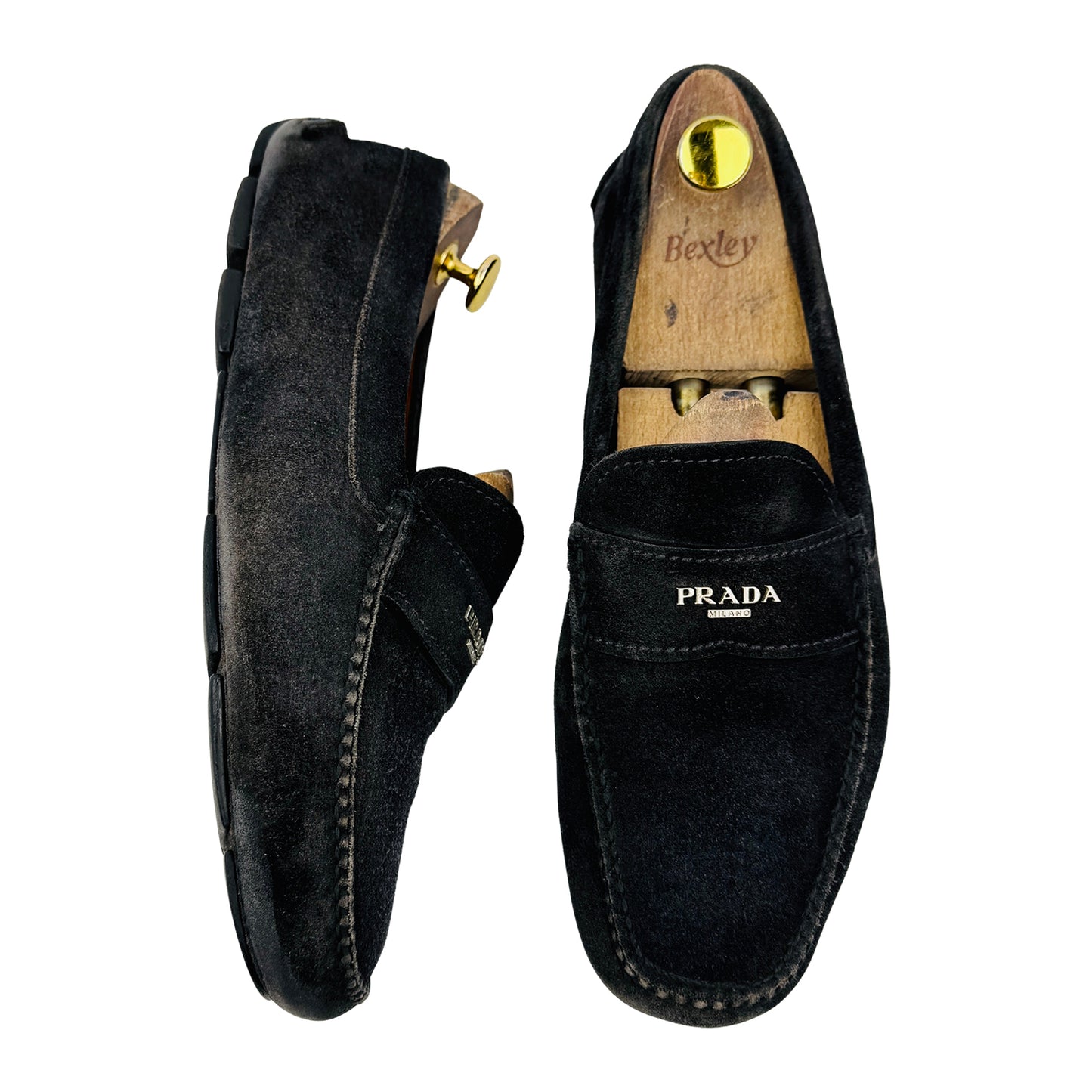 Prada Men's Black Suede Driving Loafers (Size 43.5)
