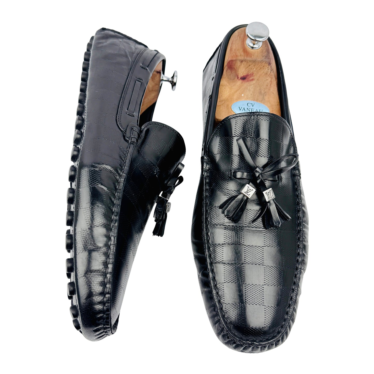 Louis Vuitton Men's Damier Graphite Tassel Loafers (Size 45.5/46)