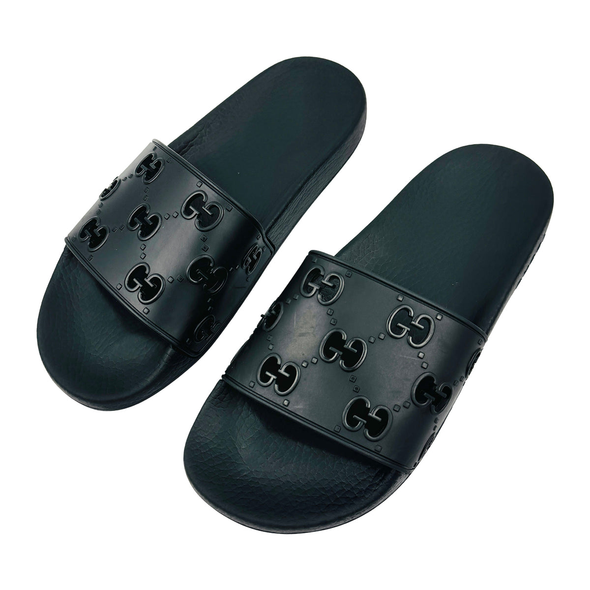 Gucci GG Black Demetra Slides (Size 40/40.5) - 681880 UKU00 1000