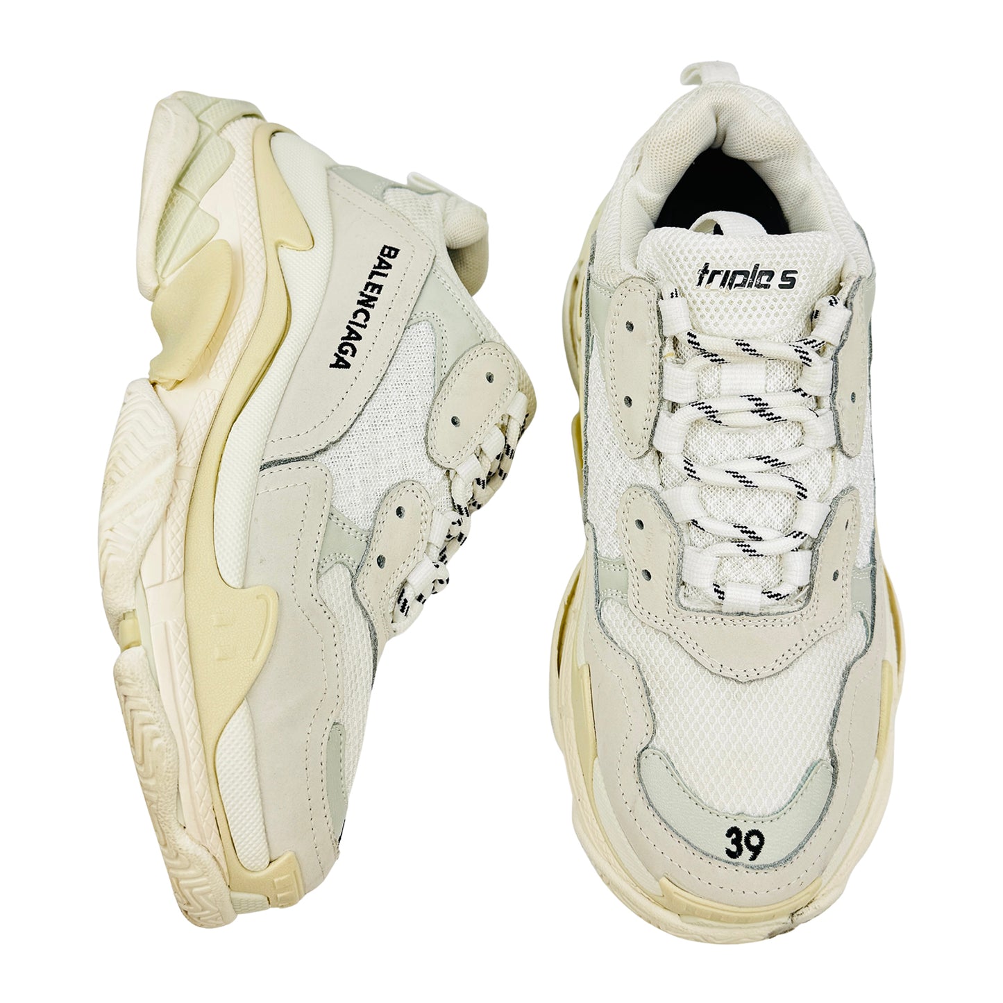 Balenciaga Triple S 'Cream Off-White' Shoes (Size 39)