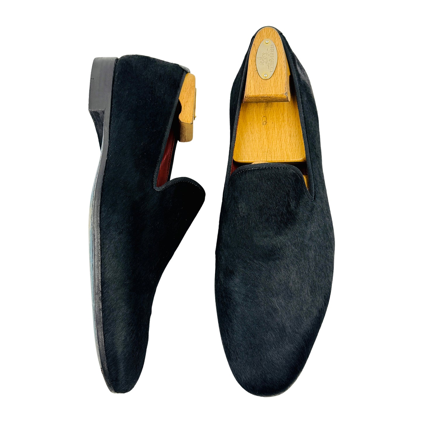 Magnanni Men's Black Pony Hair Loafers (Size 43) - 15182