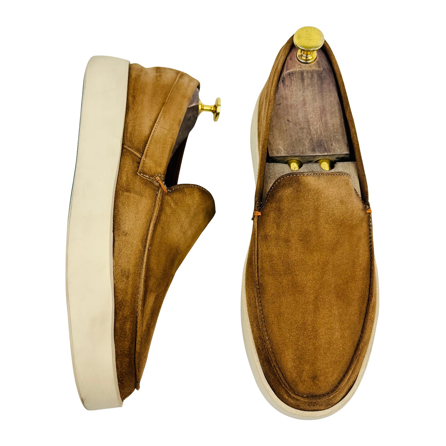 Santoni Men's Brown Suede Leather Loafer (Size 41)