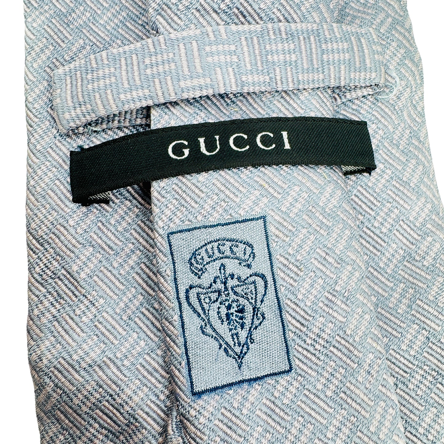 Gucci Grey 'Geometric Pattern' Tie (Size Regular)