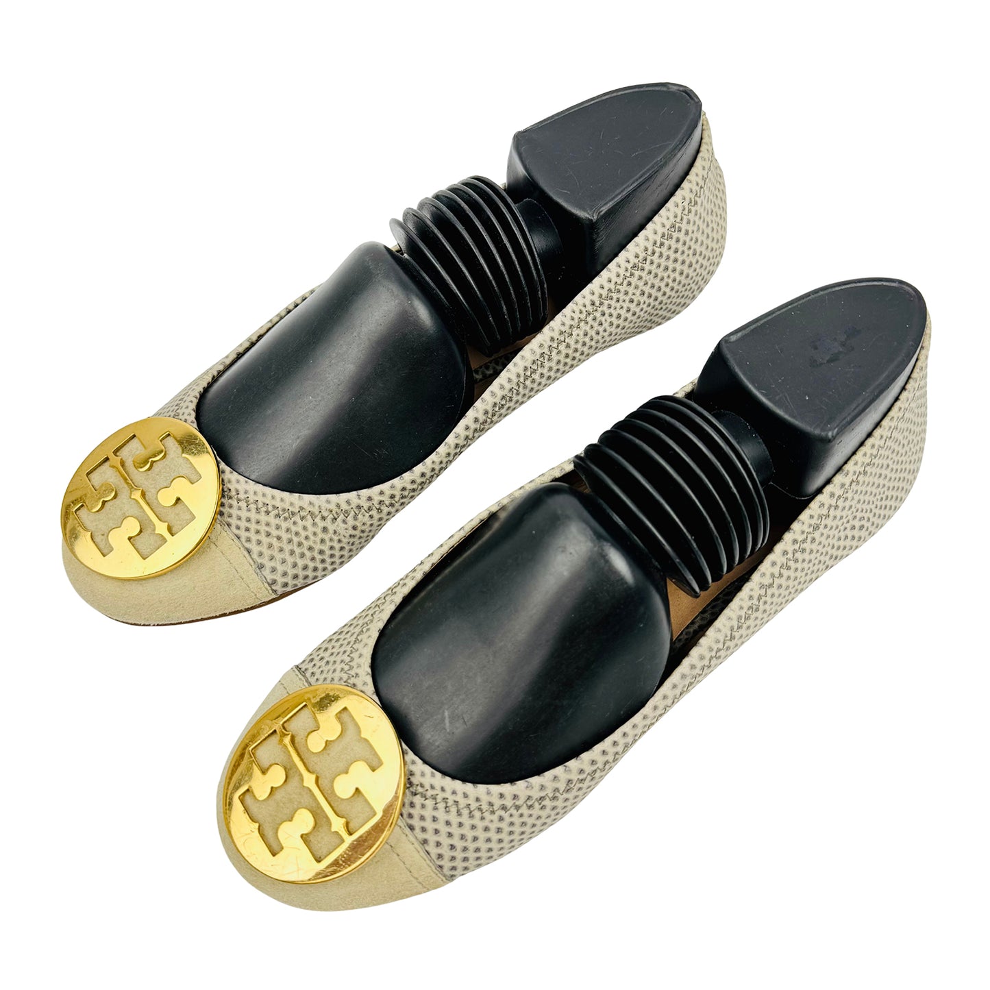 Tory Burch Snake Embossed Leather Ballet Flats (Size 38.5)