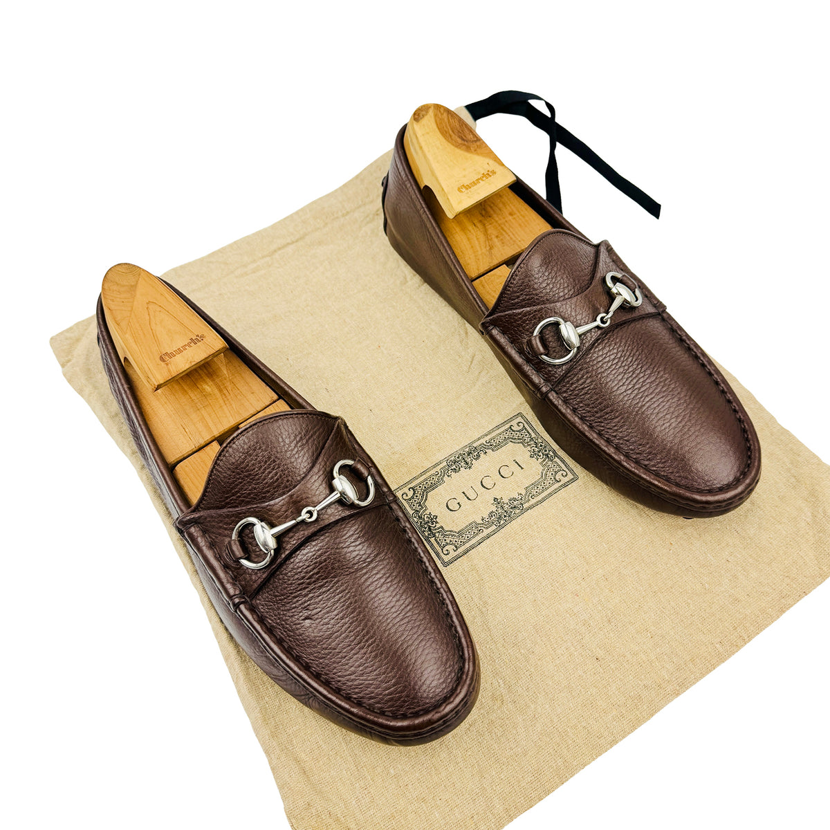Gucci Dark Brown Leather Horsebit Loafers (Size 42)