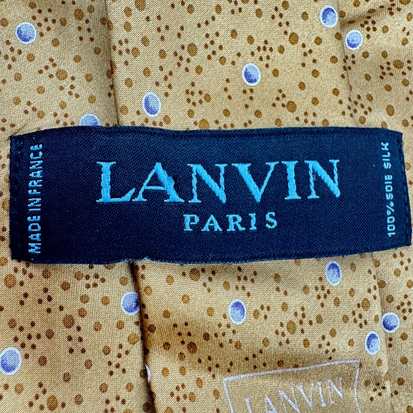 Lanvin Golden Brown 'Dotted Pattern' Silk Tie (Size Regular)