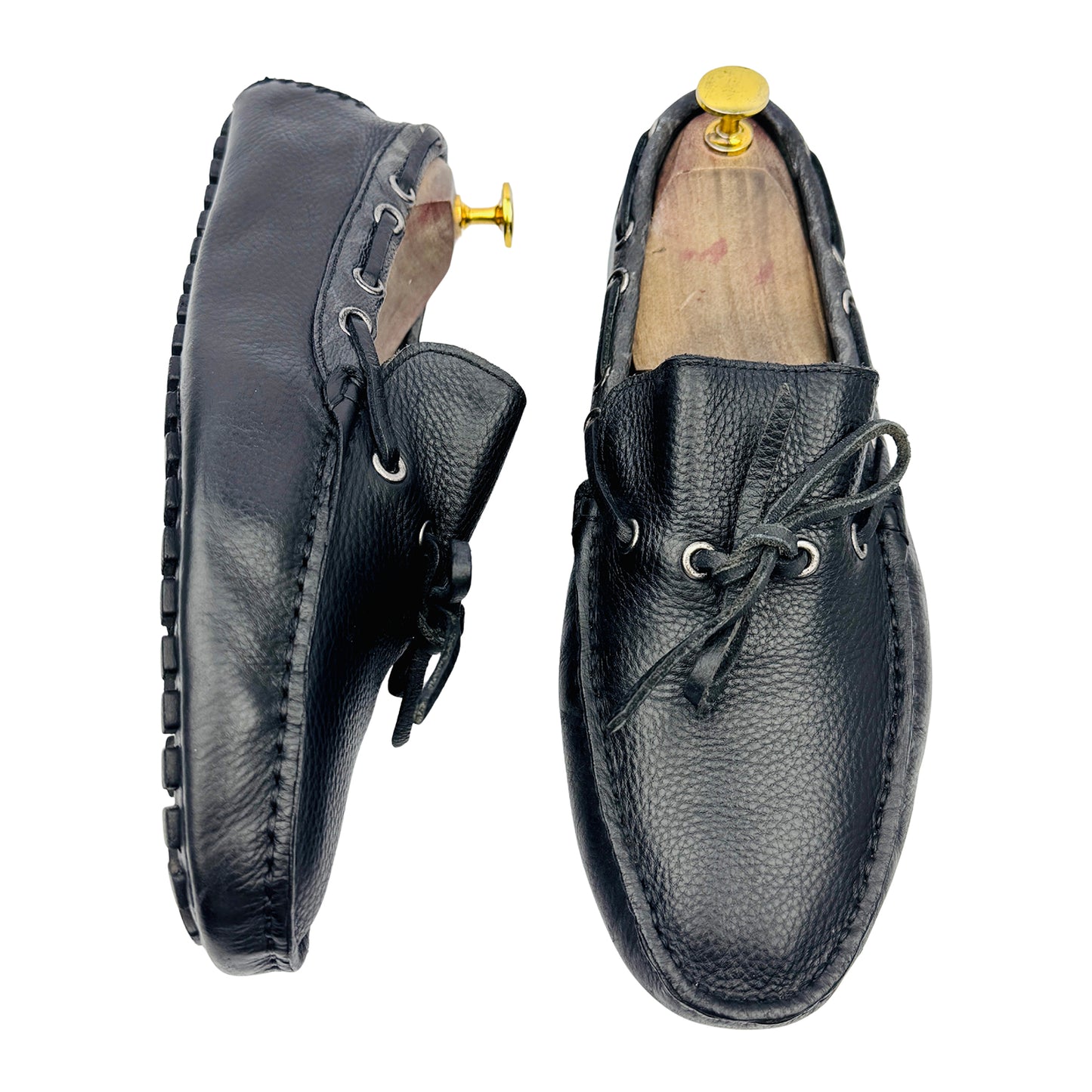 Louis Vuitton Men's Black Leather Driving Loafers (Size 42) - L FA 0117