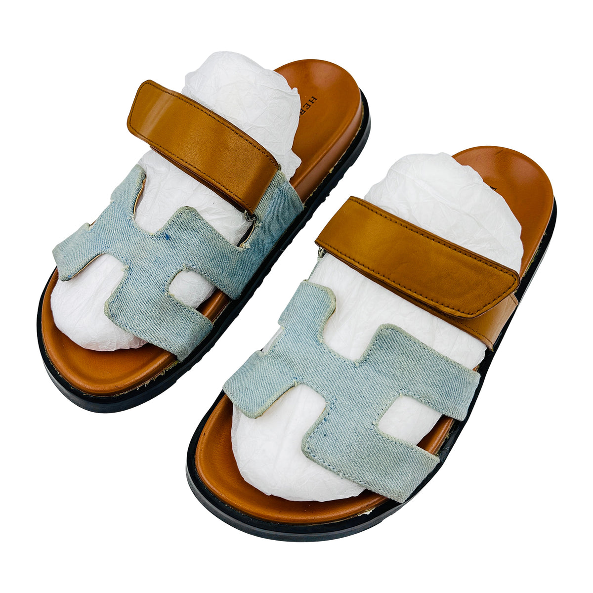 Hermes Chypre 'Bleu Clair' Sandal Slides (Size 38) - H231125Z CB