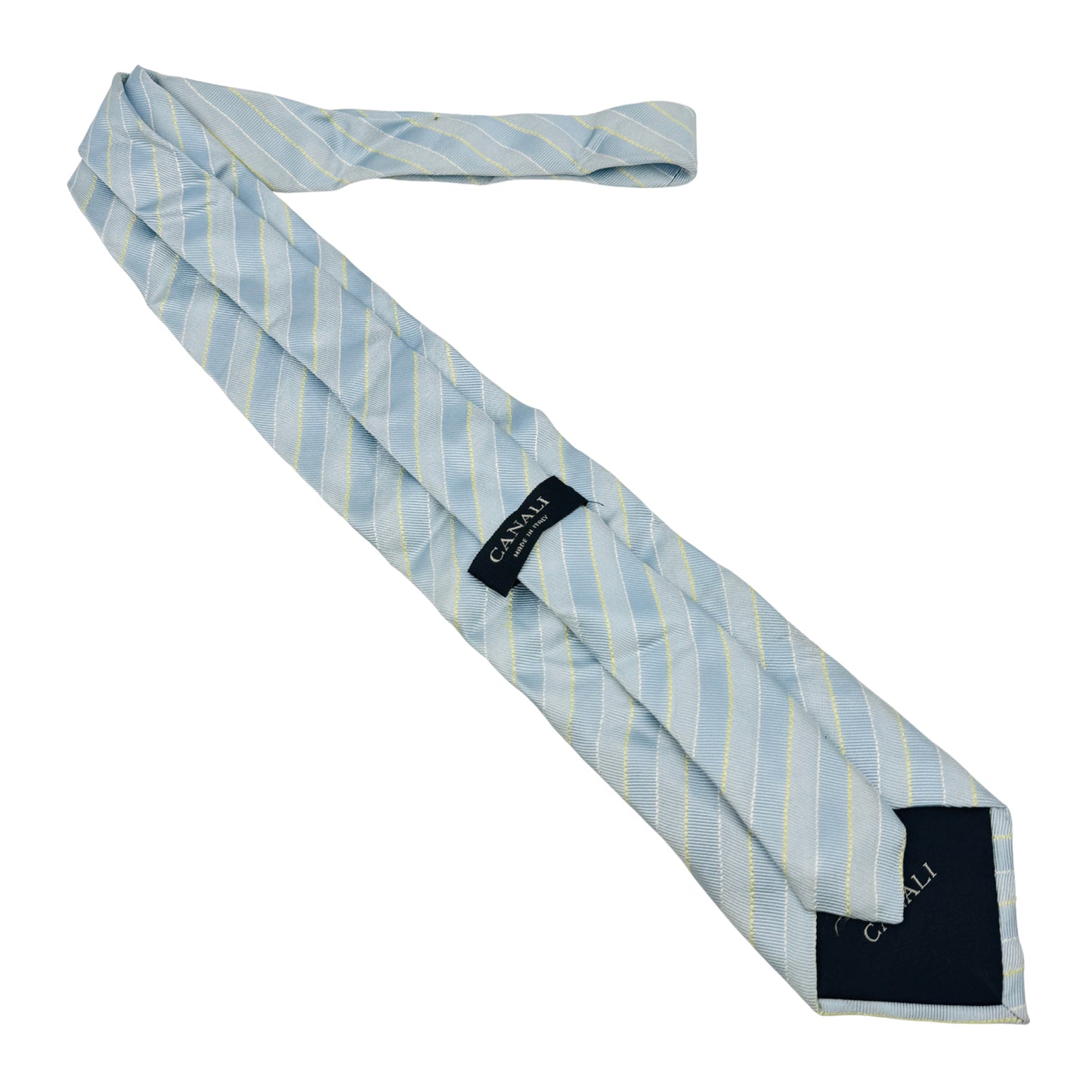 Canali Sky Blue 'Diagonal Stripes' Tie (Size Regular)