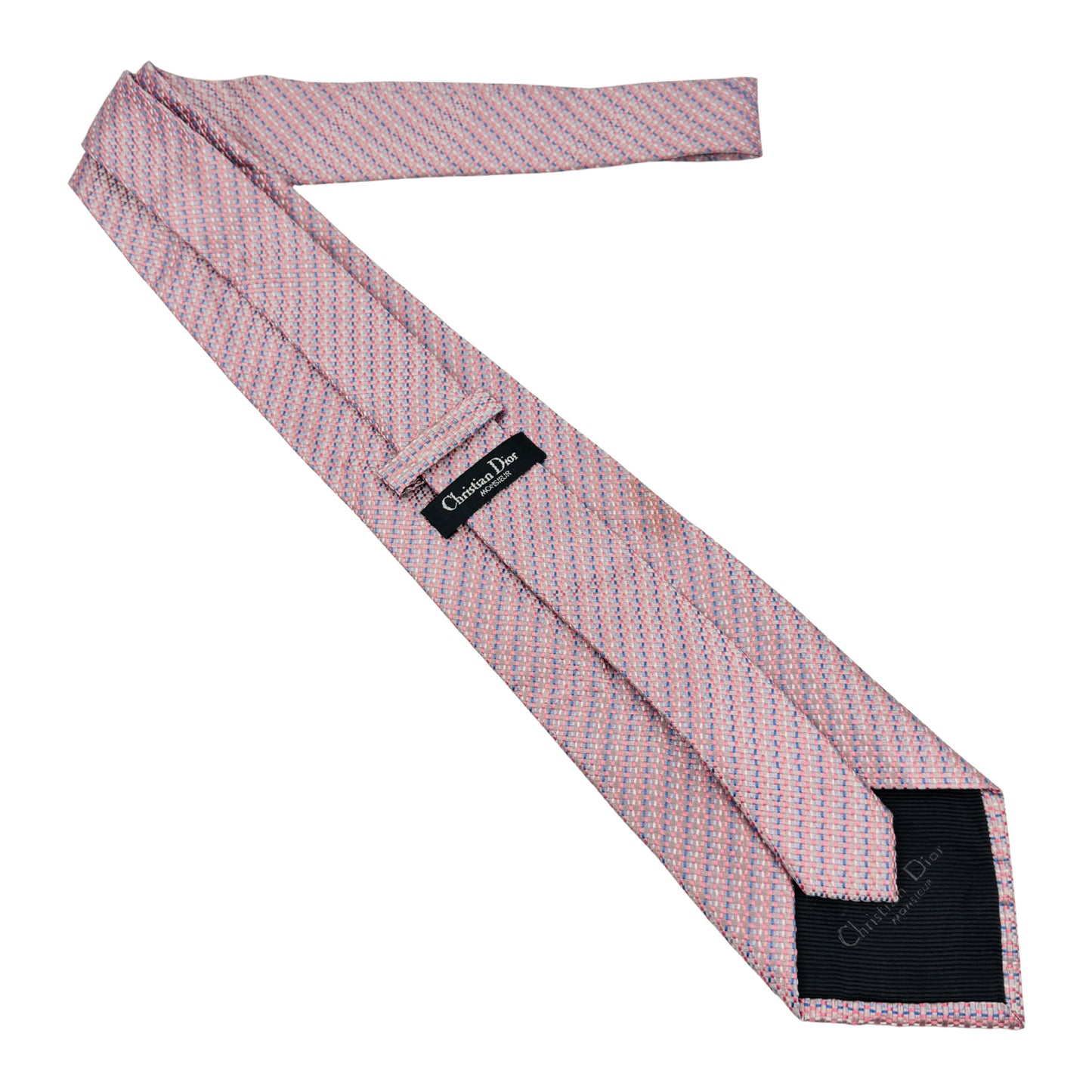 Christian Dior Pink 'Woven Pattern' Tie (Size Regular)