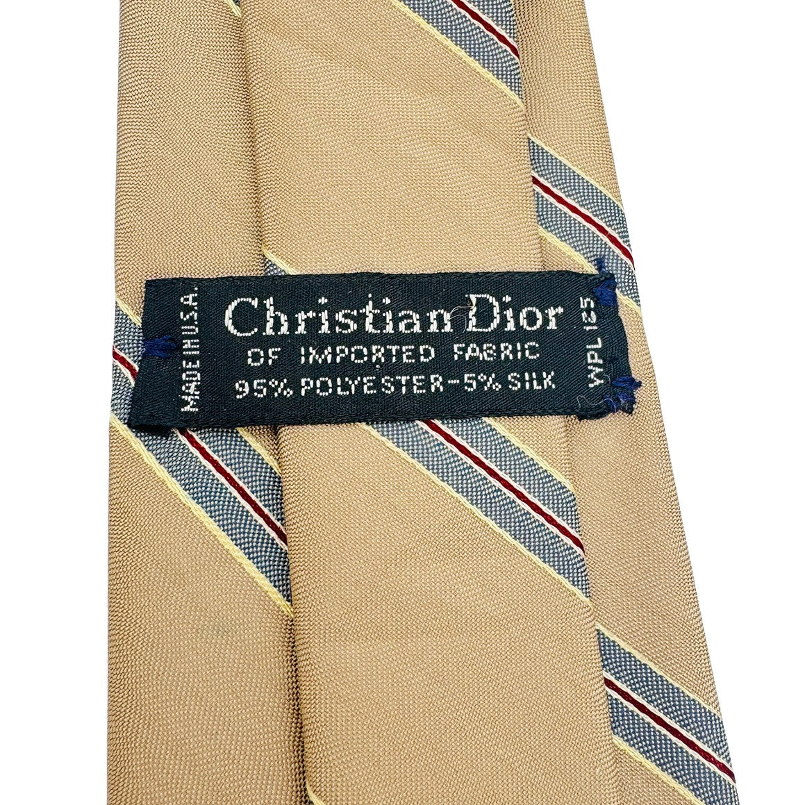 Christian Dior Beige 'Diagonal Stripes' Tie (Size Regular)