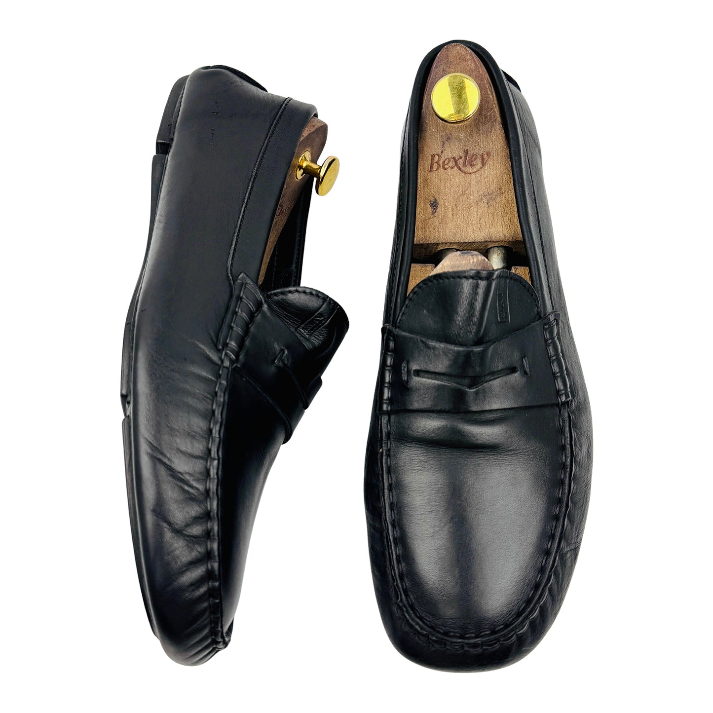 Armani Men's Black Leather Loafers (Size 43/43.5)