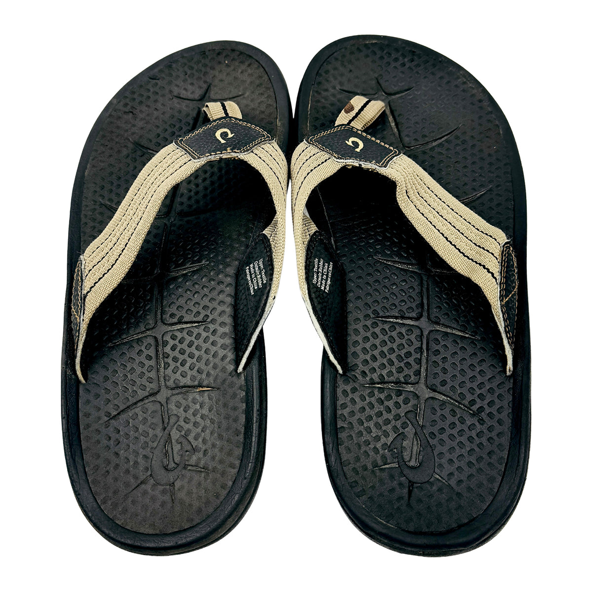 OluKai Men's Kohola 'Dirt Black' Flip Flops (Size 43)