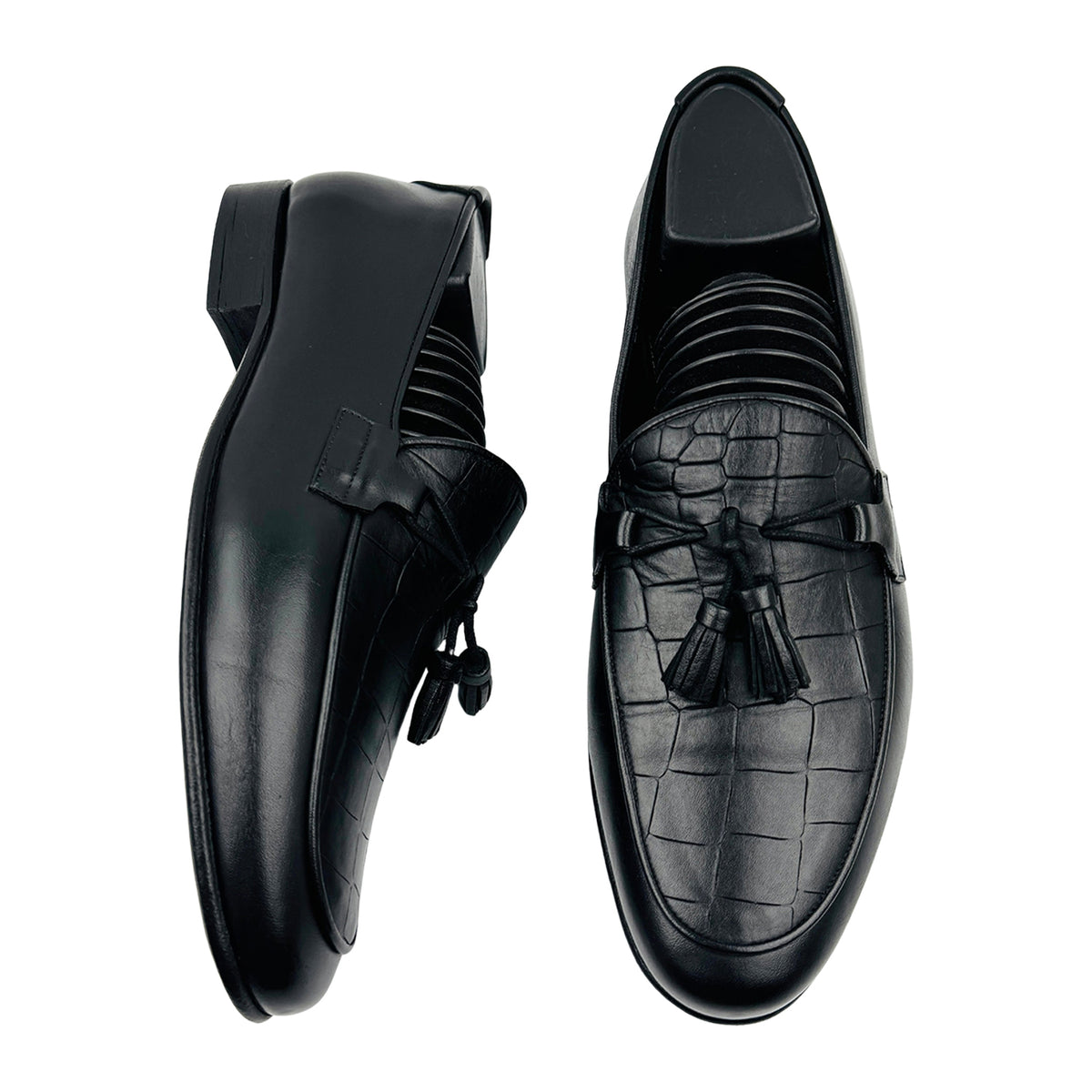 Tom Ford Crocodile-Pattern Leather Tassel Loafers (Size 40/40.5)