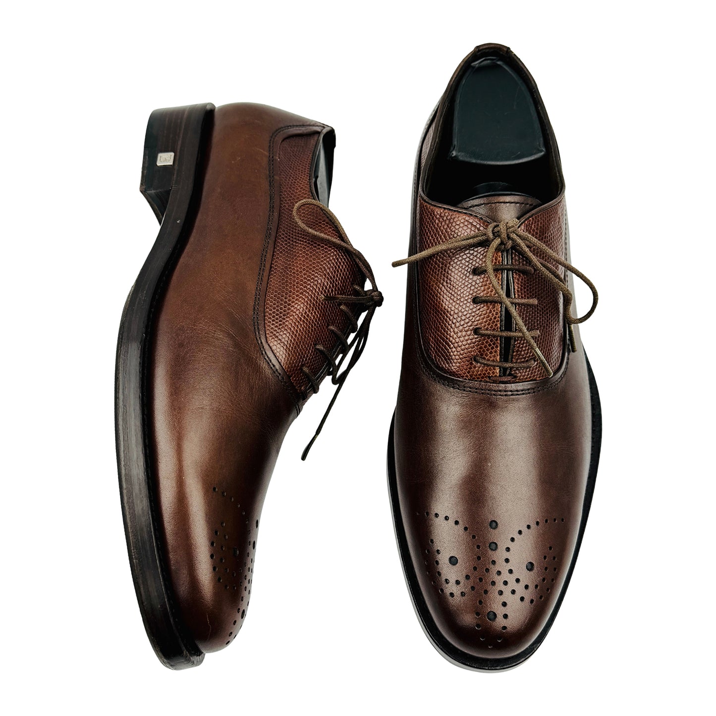 Balmain Men's Brown Leather Brogue Shoes (Size 41)