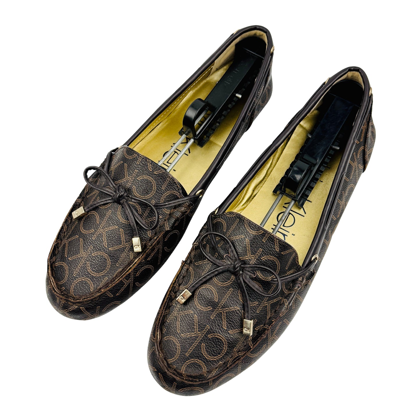 Calvin Klein Linca Monogram Leather Loafers (Size 40)