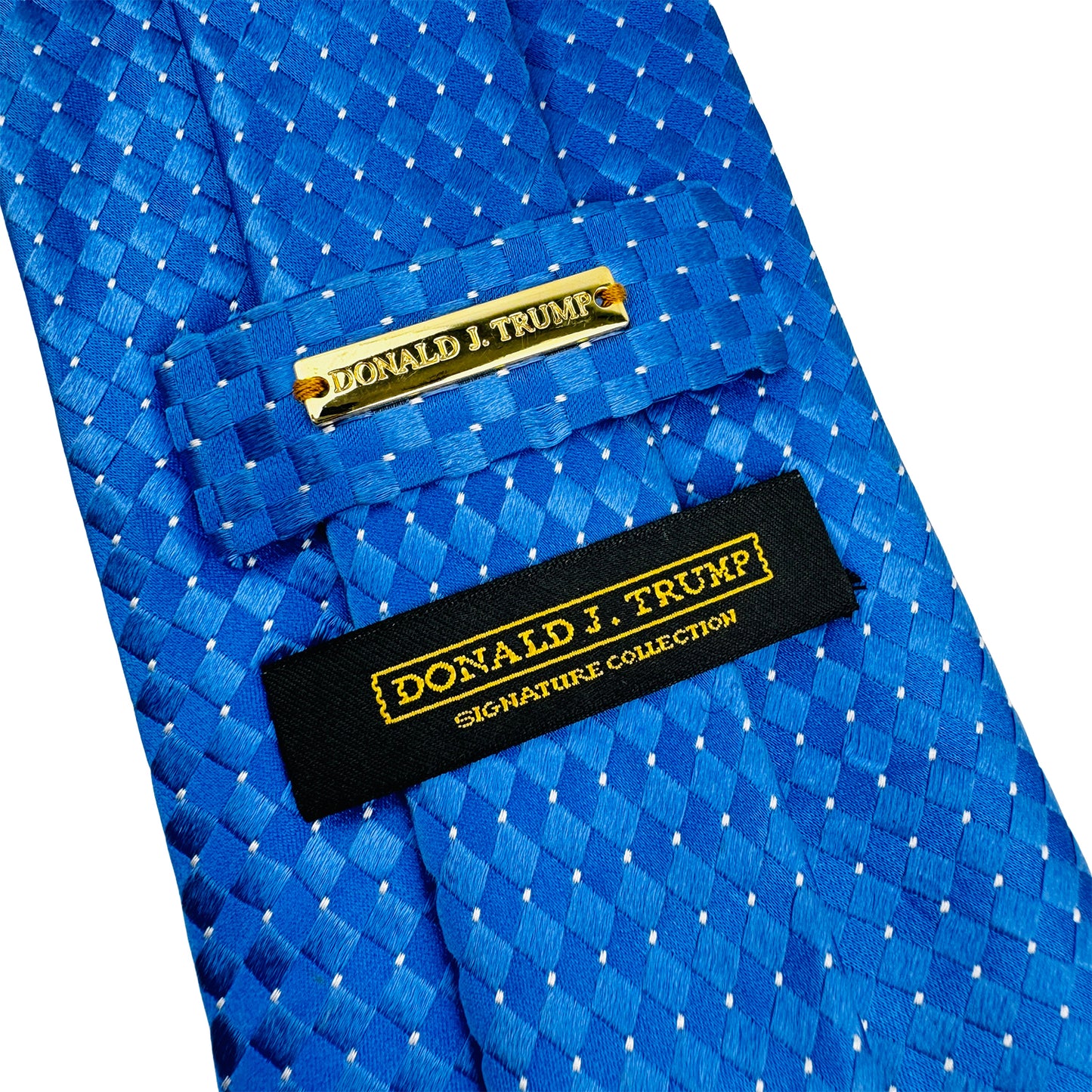 Donald J. Trump Signature Blue 'Micro Check Pattern' Tie (Size Regular)