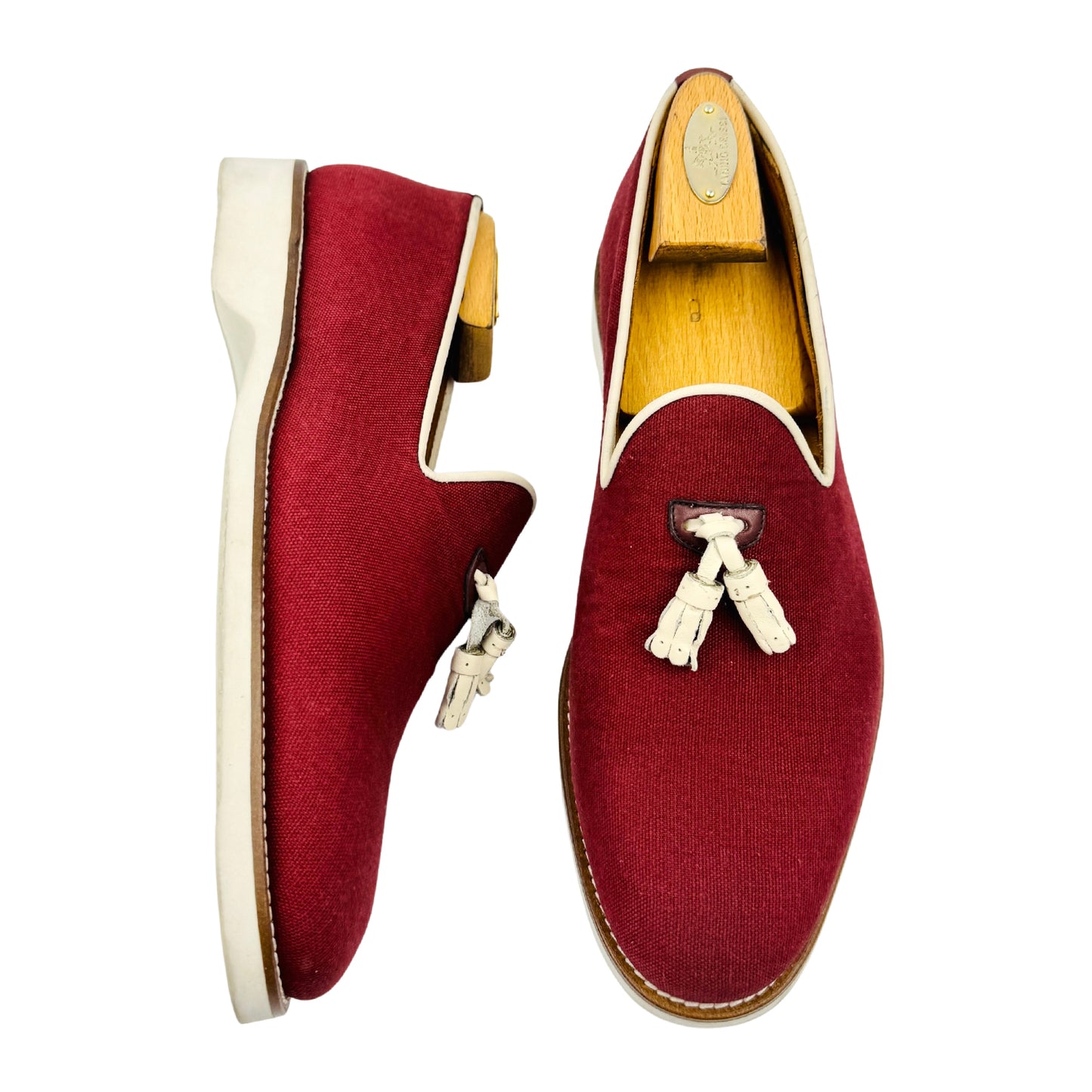 Daniel's 'Burgundy White' Tassel Loafers (Size 42/42.5)