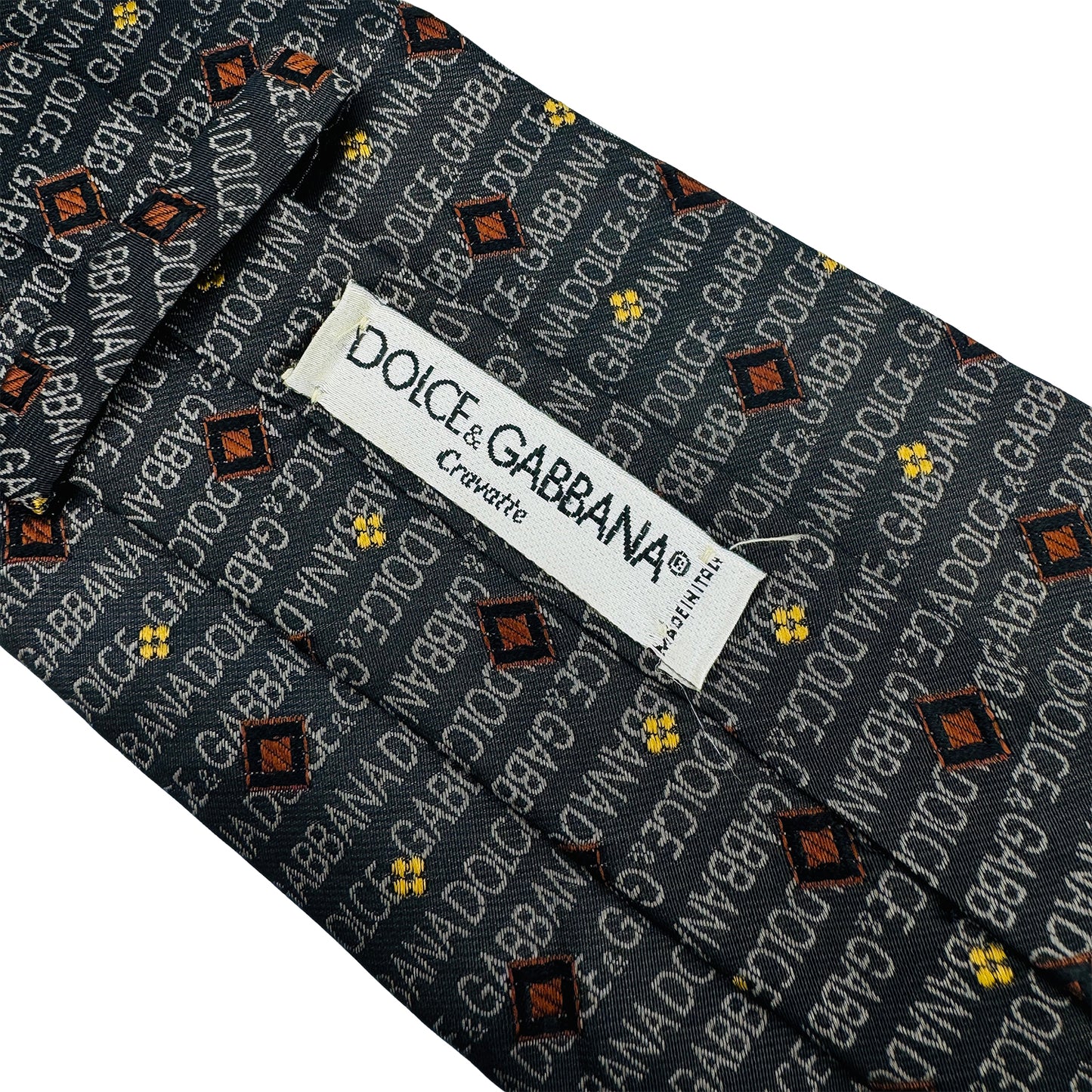 Dolce & Gabbana Black 'All Over Text' Tie (Size Regular)