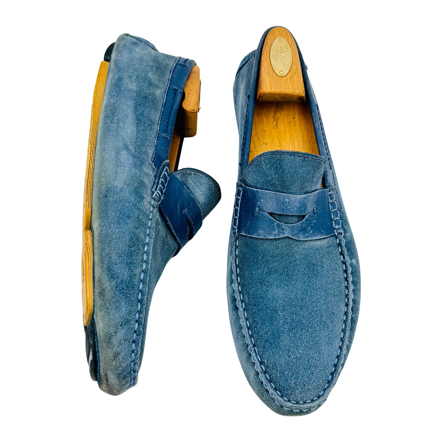 Hugo Boss Men's Penny Blue Suede Loafers (Size 42/42.5)