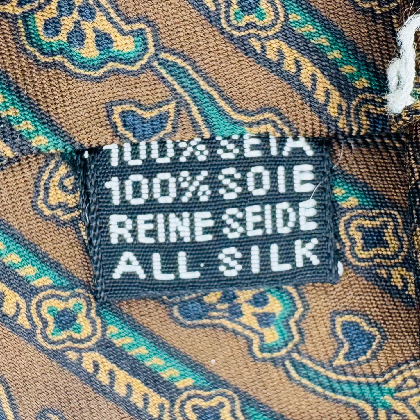 Valentino Brown 'Patterned Diagonal Stripes' Silk Tie (Size Regular)