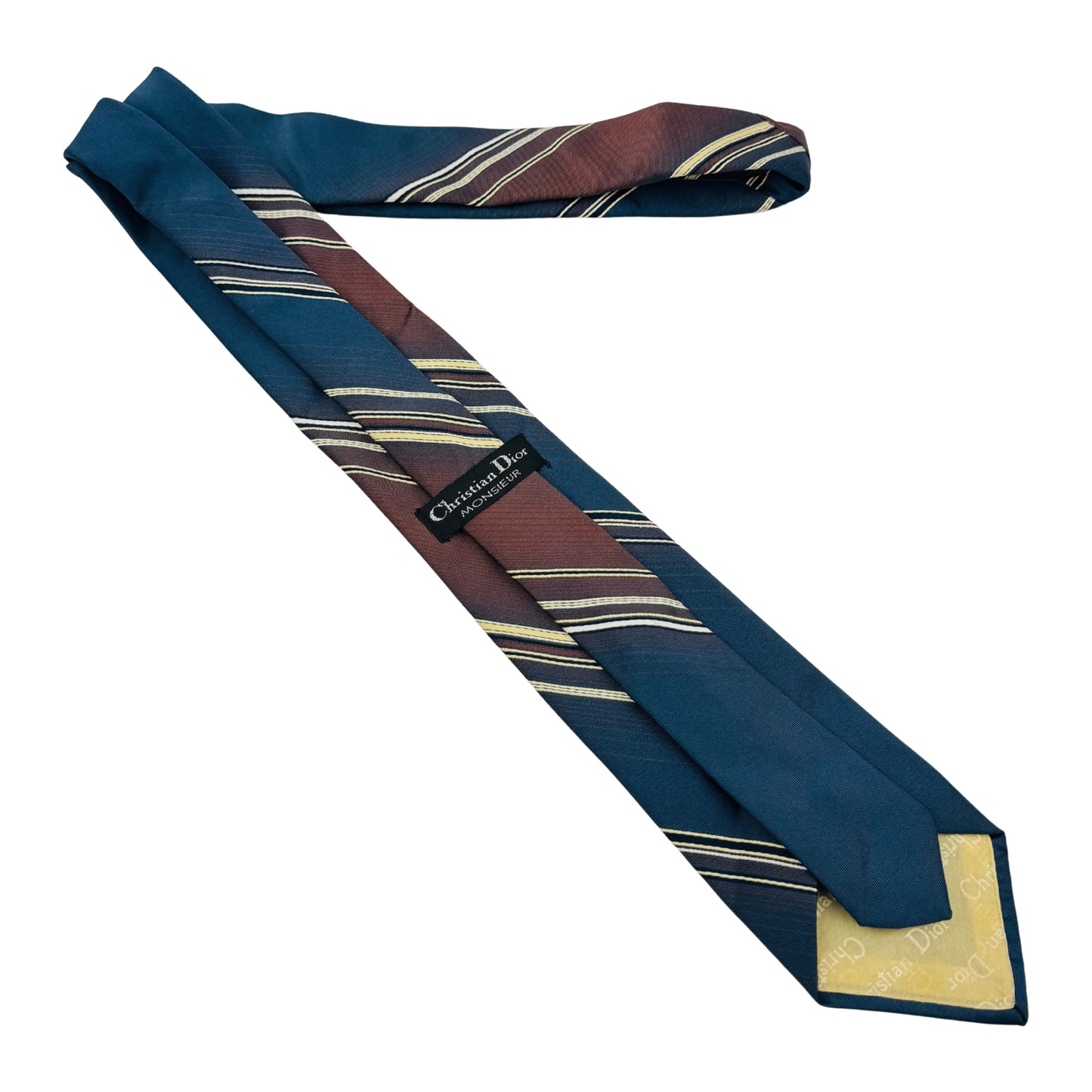Christian Dior Teal Blue 'Diagonal Stripes' Tie (Size Regular)