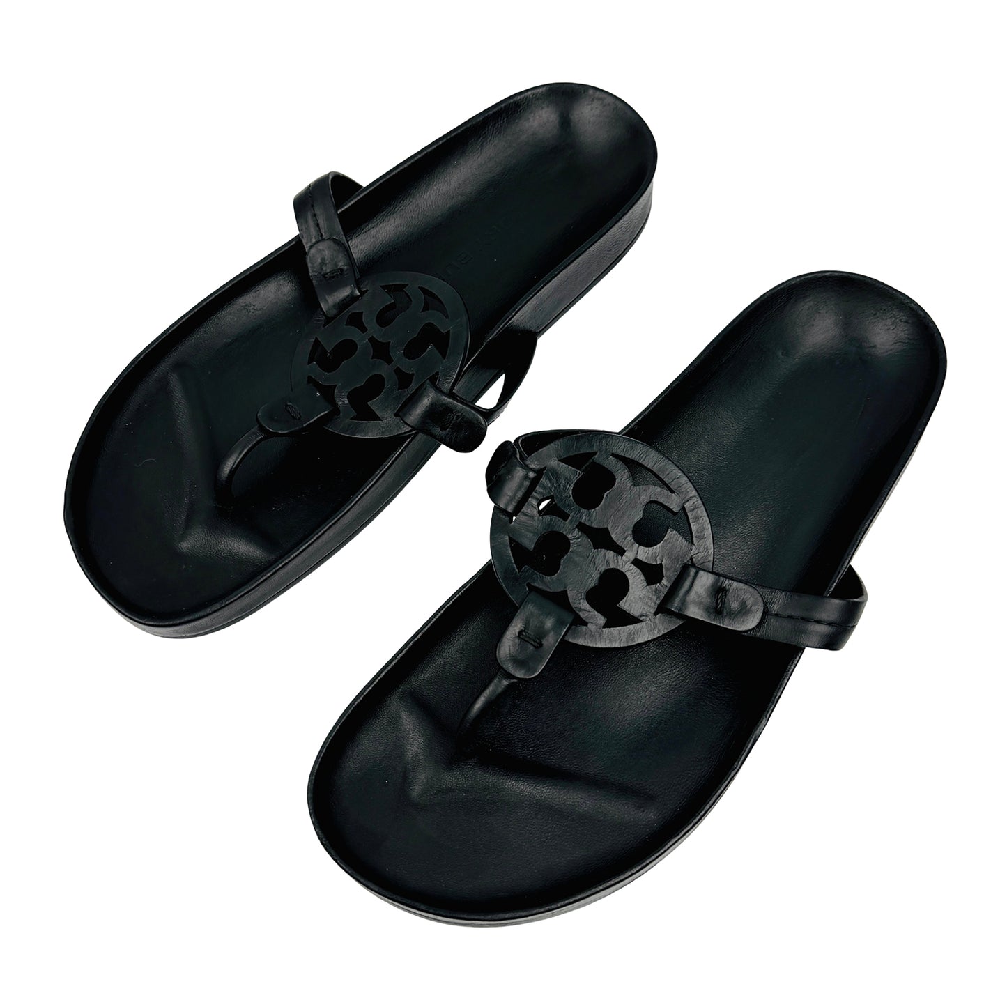 Tory Burch Miller Cloud Triple Black Slippers (Size 38)
