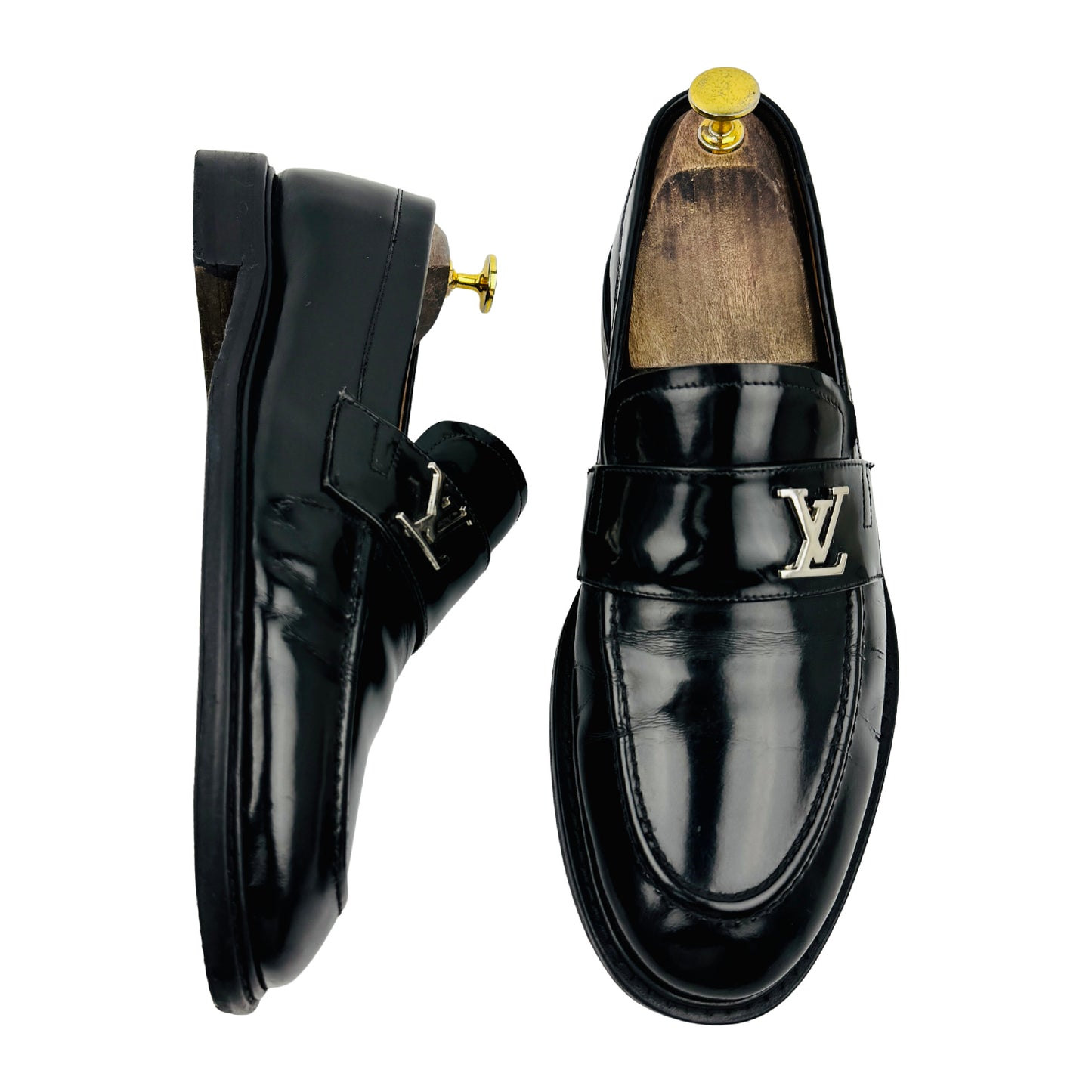 Louis Vuitton Major Black Leather Loafers (Size 42)