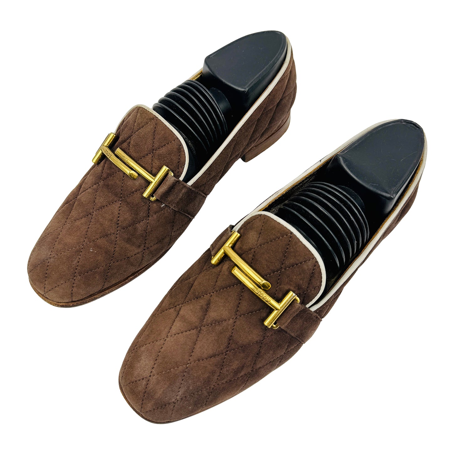 Tod's Brown Quilted Suede Moccasins (Size 37.5)