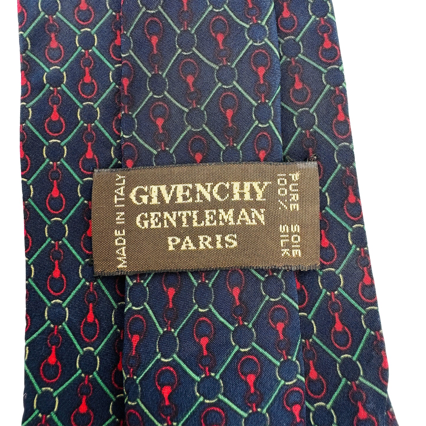 Givenchy Navy Blue 'Chain Pattern' Tie (Size Regular)