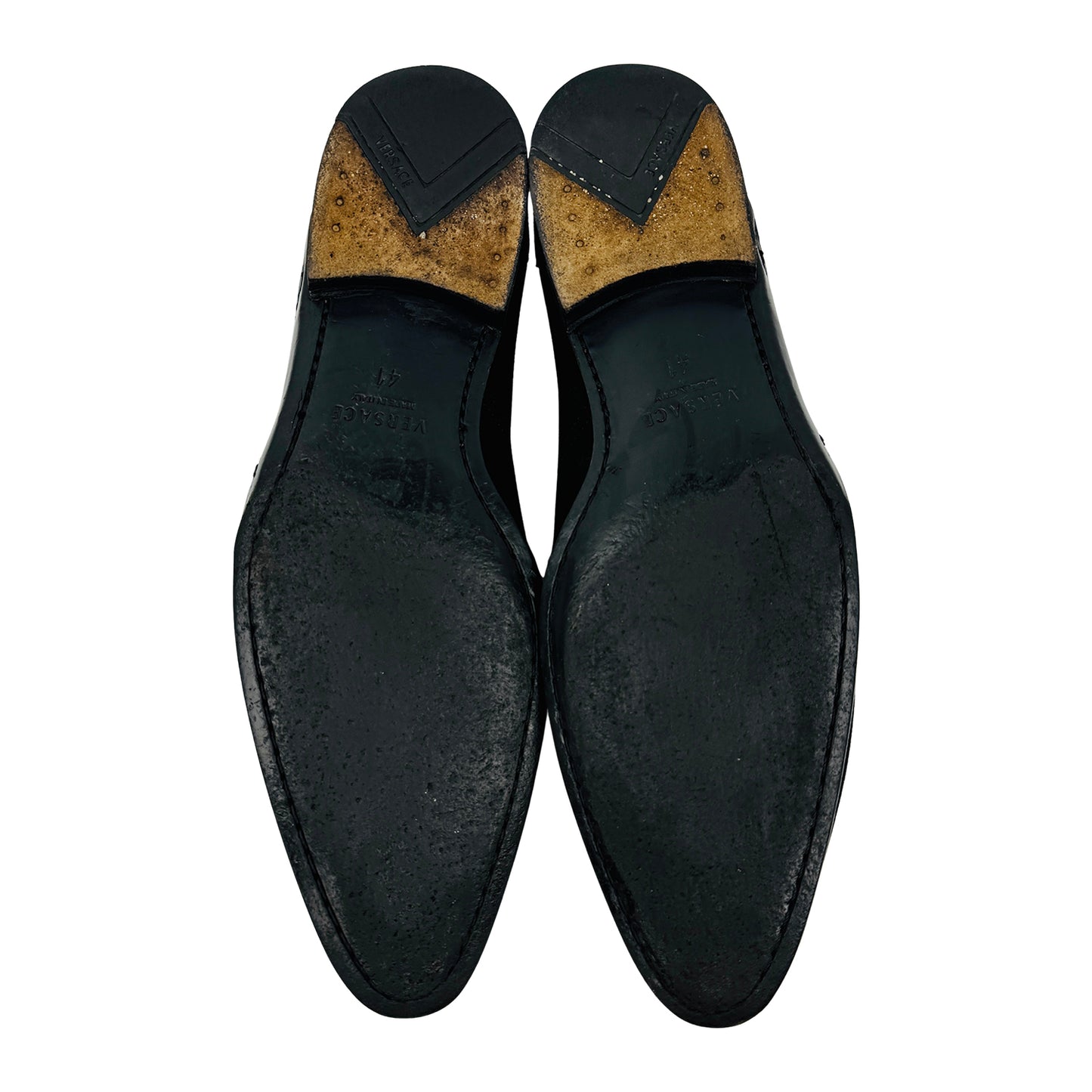 Versace Men's Black Suede Loafers (Size 42.5)