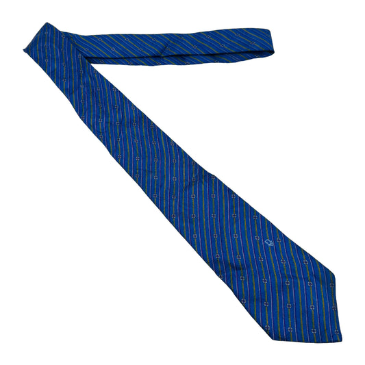 Christian Dior Blue 'Diagonal Stripes' Tie (Size Regular)