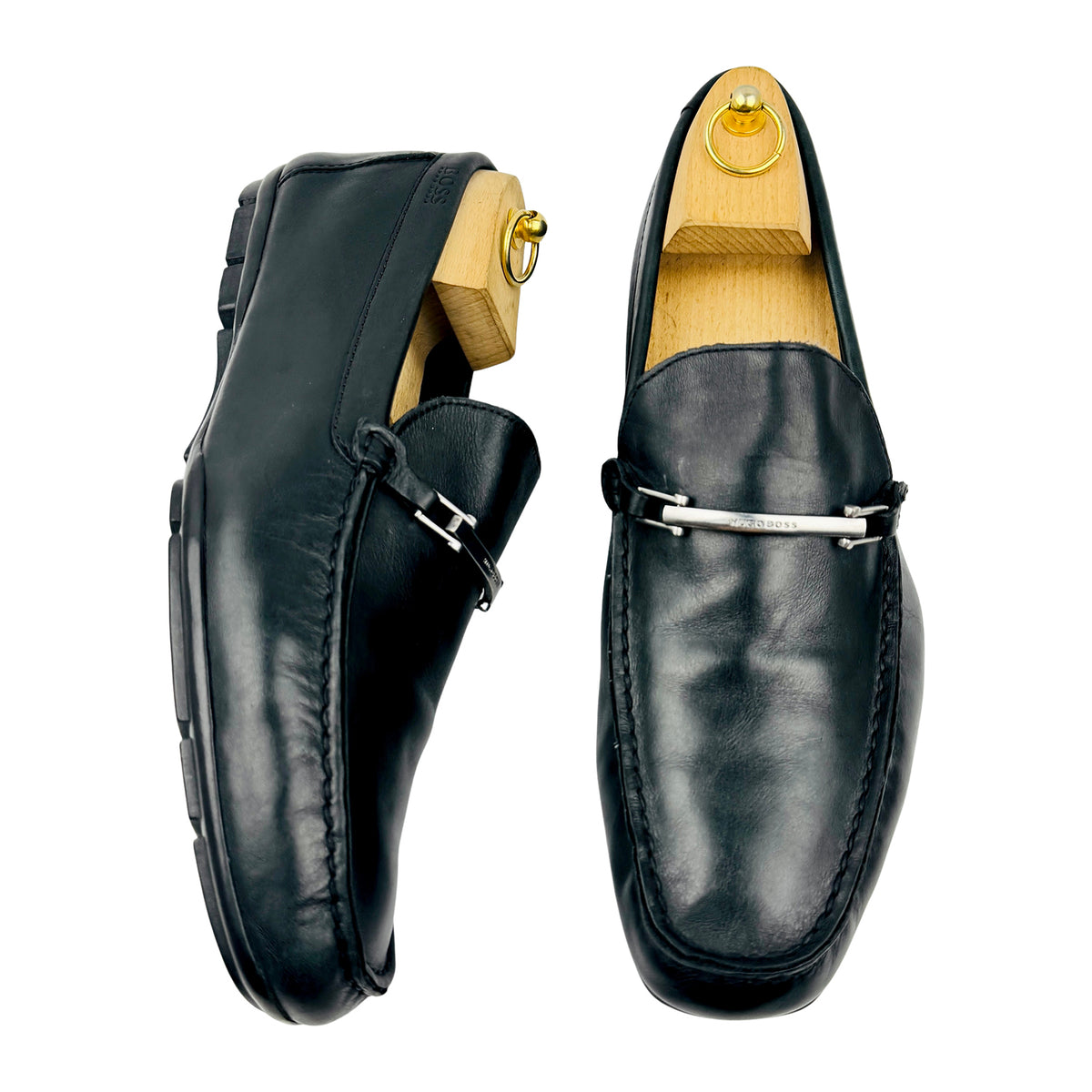 Hugo Boss Doster Black Leather Loafers (Size 43.5) - 50239924